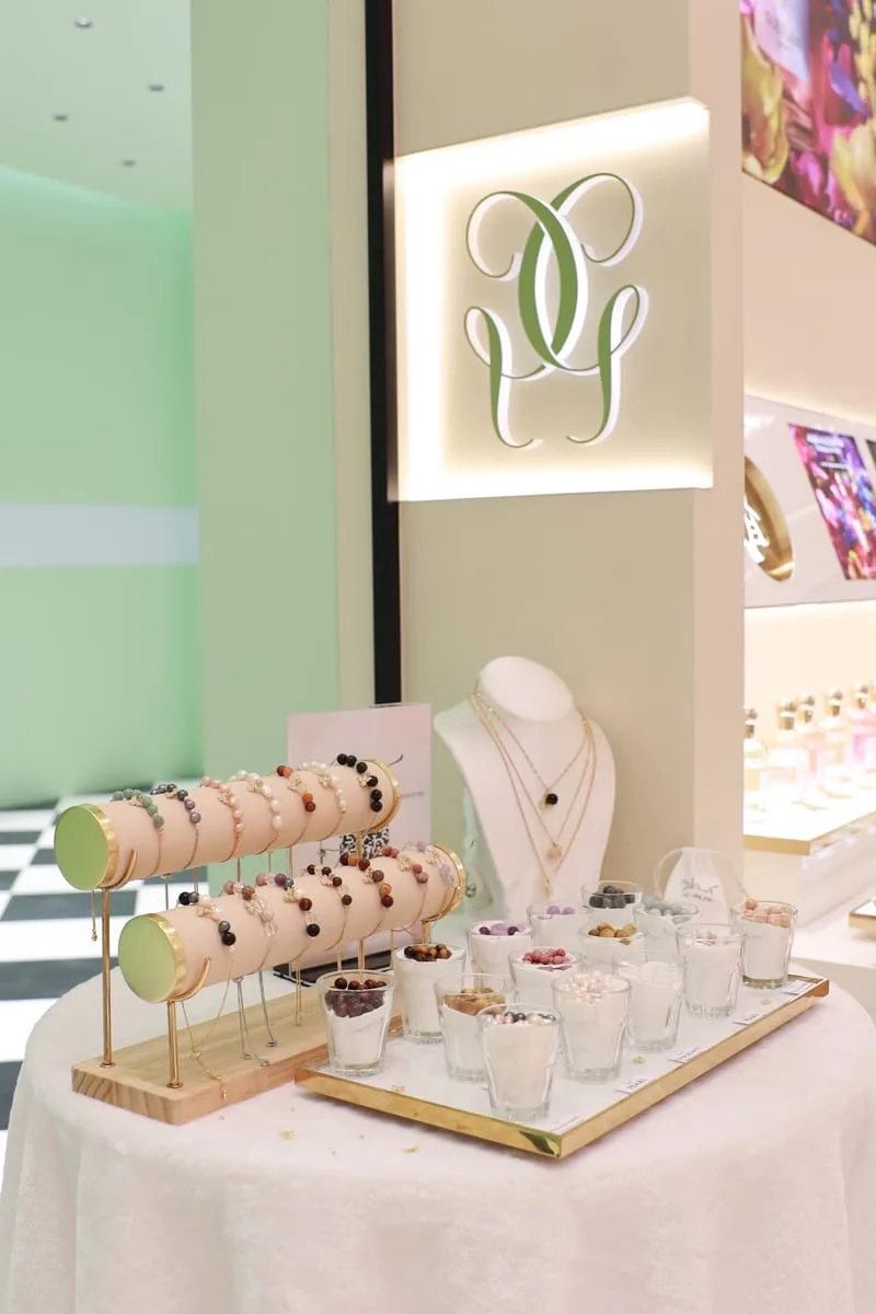 Workshop at Guerlain — crystal bracelet making session